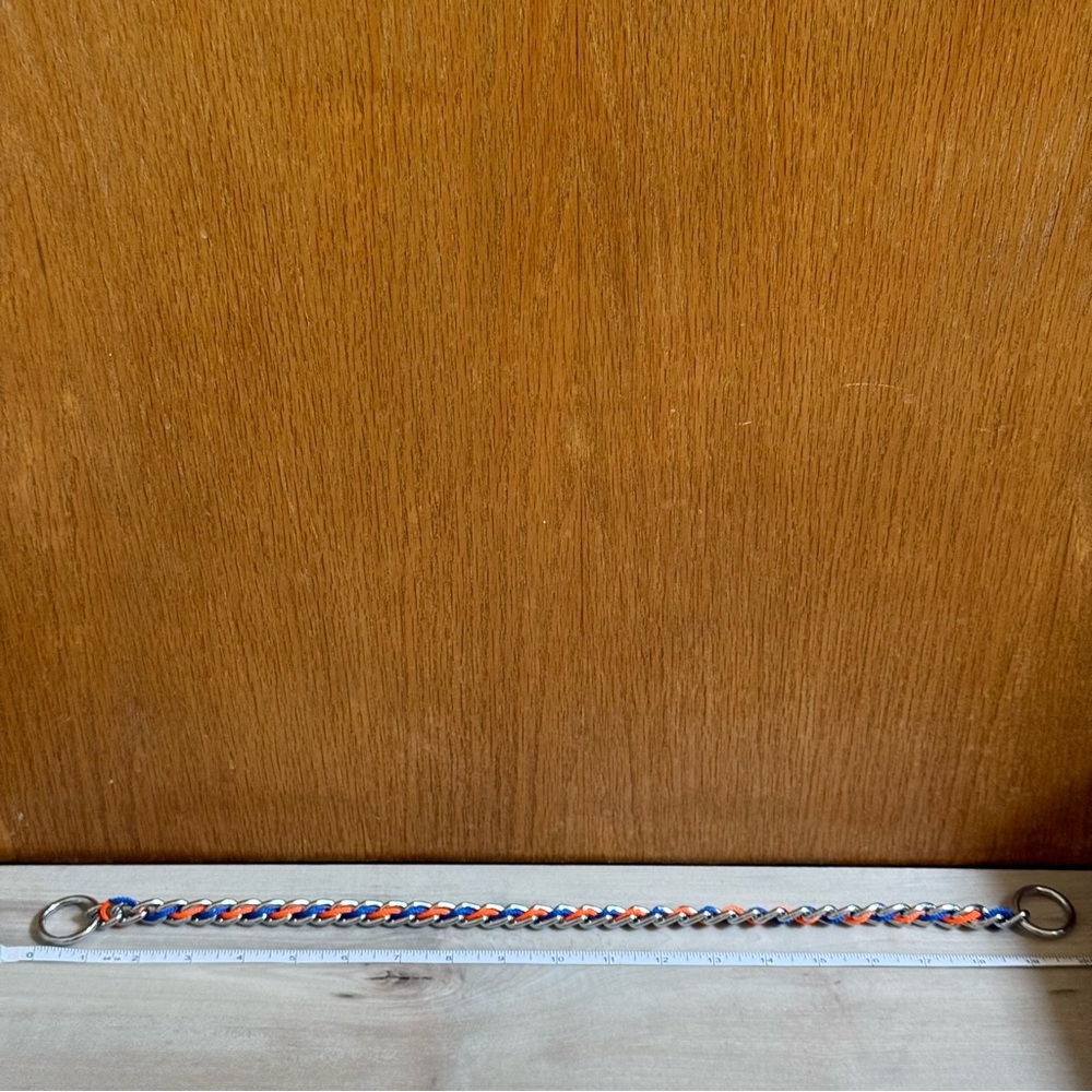 Terrain D.O.G. • Blue & Orange 3.5mm Chain Slip Collar - 20” - Picture 8 of 11